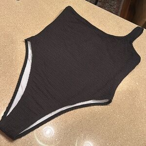 Sexy black one shoulder one piece